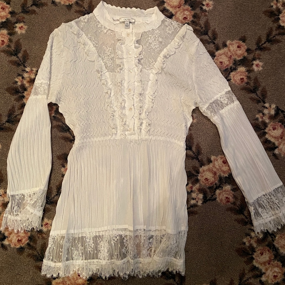 Cache White Lace Top